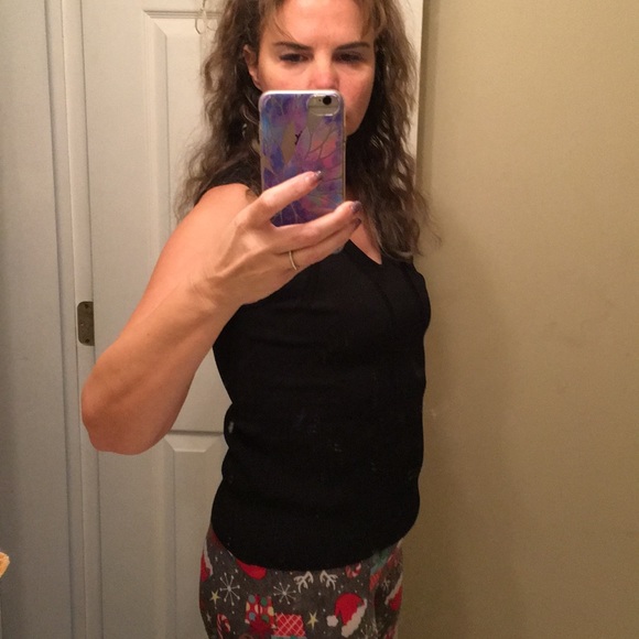 Black Fitted V Neck Blouse - Picture 2 of 4